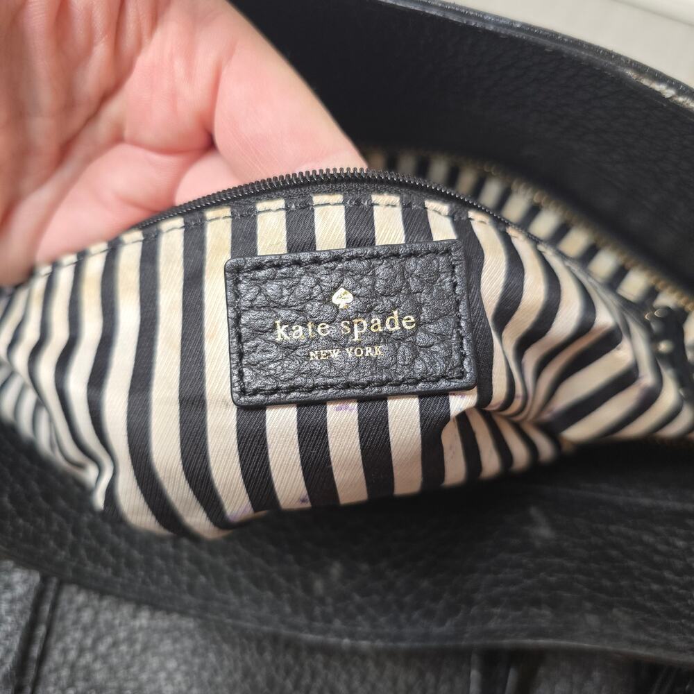 Kate Spade Black Pebbled Leather Southport Avenue Oden Tote Handbag Purse - Picture 11 of 11